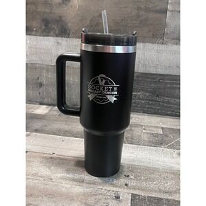 Snap-on Socket to Breast Cancer Matte Black 40oz Insulated Tumbler Mug w/ Handle